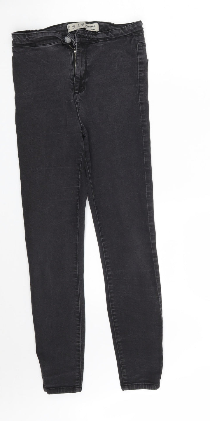 Denim & Co. Womens Black Cotton Jegging Jeans Size 12 L26 in Slim Zip