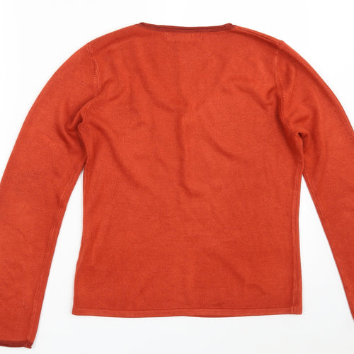 Autonomy Womens Brown V-Neck  Acrylic Pullover Jumper Size M