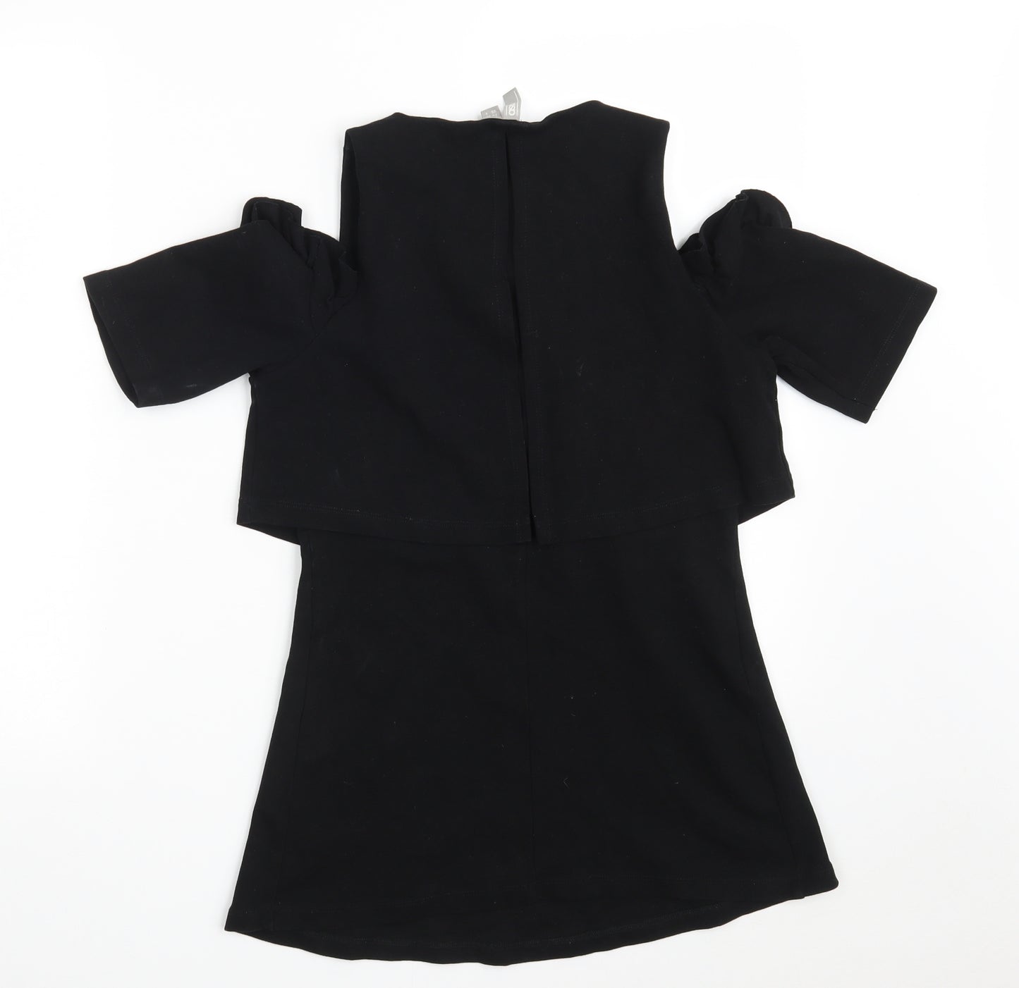ASOS Womens Black  Cotton T-Shirt Dress  Size 8  Scoop Neck