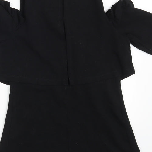 ASOS Womens Black  Cotton T-Shirt Dress  Size 8  Scoop Neck