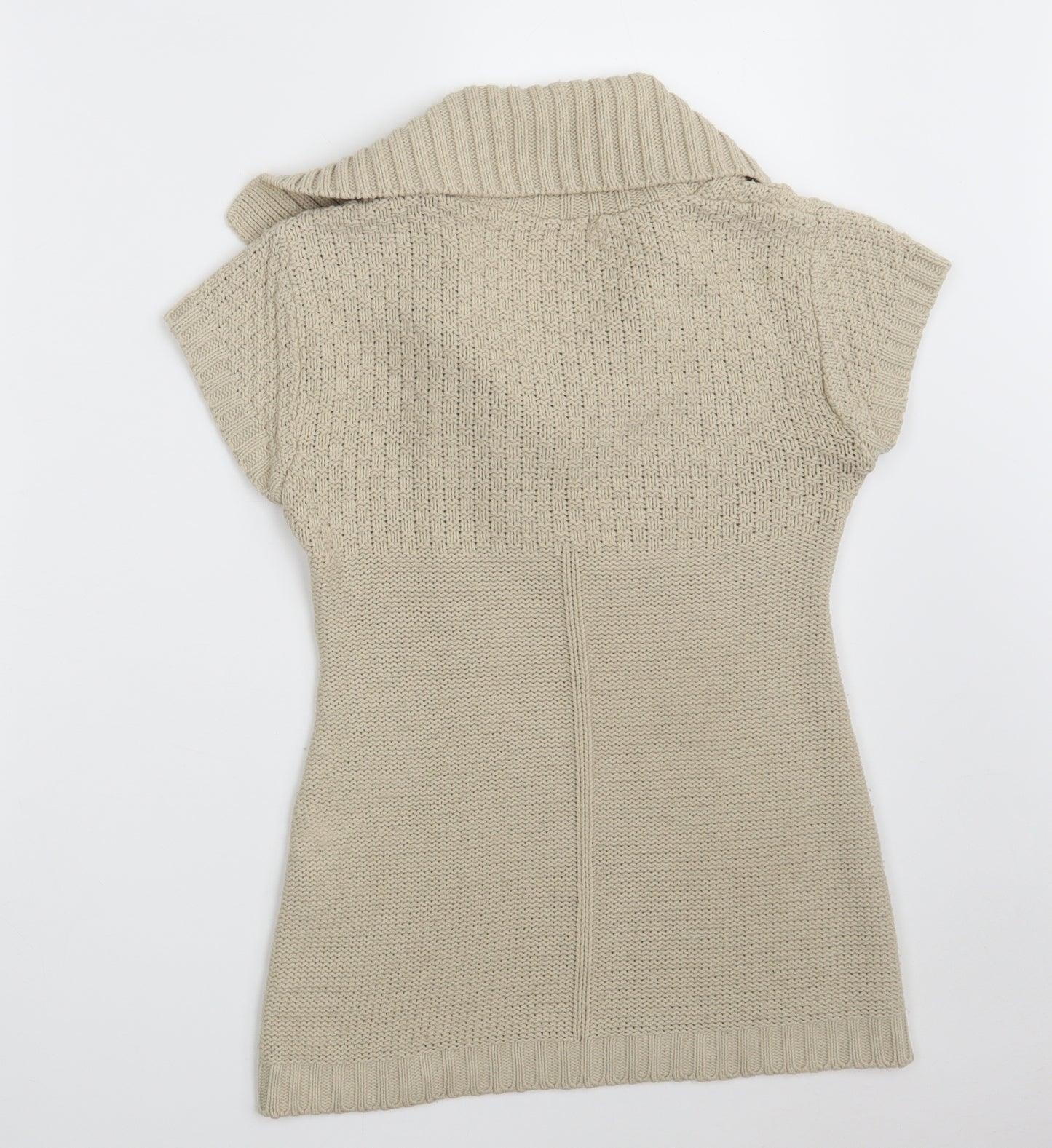 Jane Norman Womens Beige Collared  Acrylic Pullover Jumper Size 14