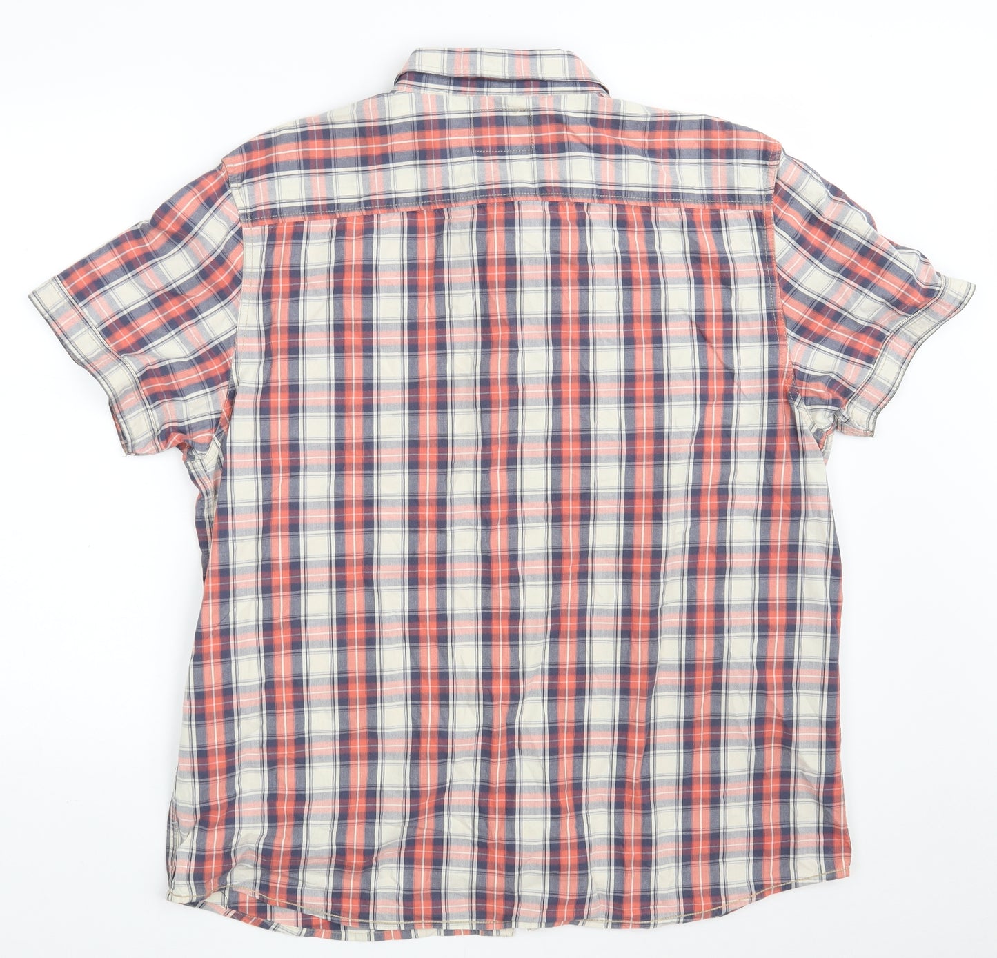 Cedar Wood State Mens Multicoloured Check Cotton  Button-Up Size 2XL Collared Button