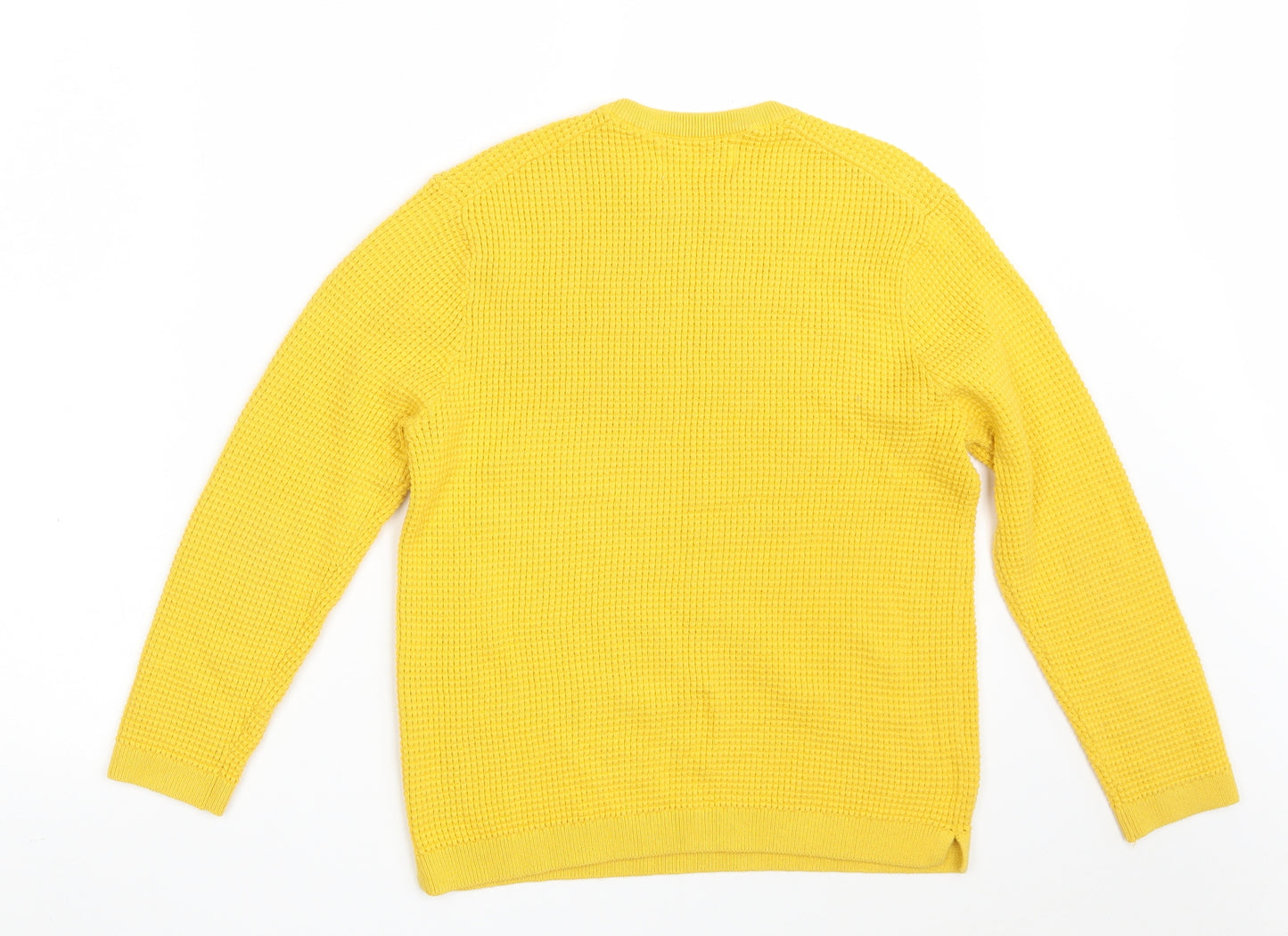 Zara Knit Womens Yellow Round Neck  Acrylic Pullover Jumper Size M