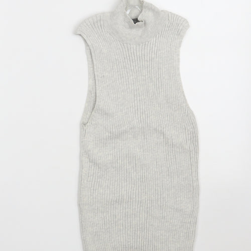 Primark Womens Grey Roll Neck  Polyester Pullover Jumper Size M