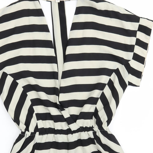 Finders Keepers Womens Black Striped 100% Polyester Playsuit One-Piece Size M