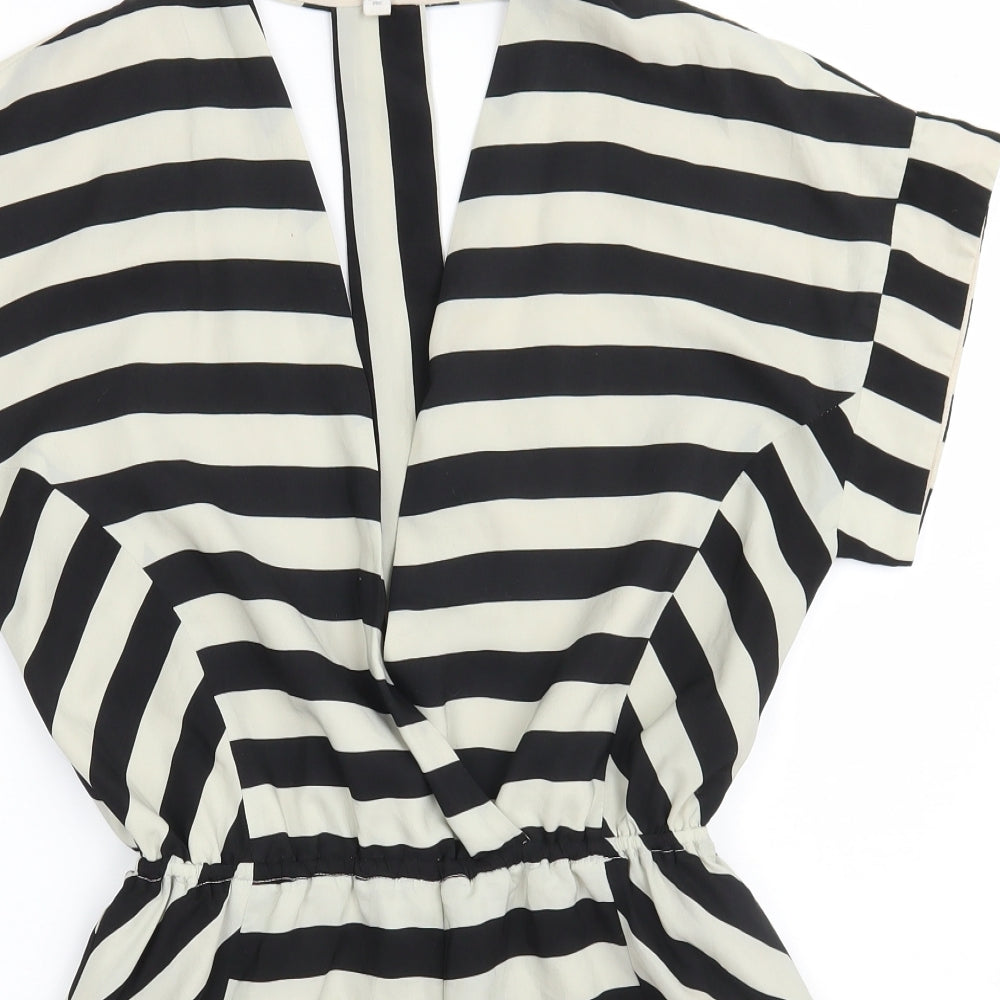 Finders Keepers Womens Black Striped 100% Polyester Playsuit One-Piece Size M