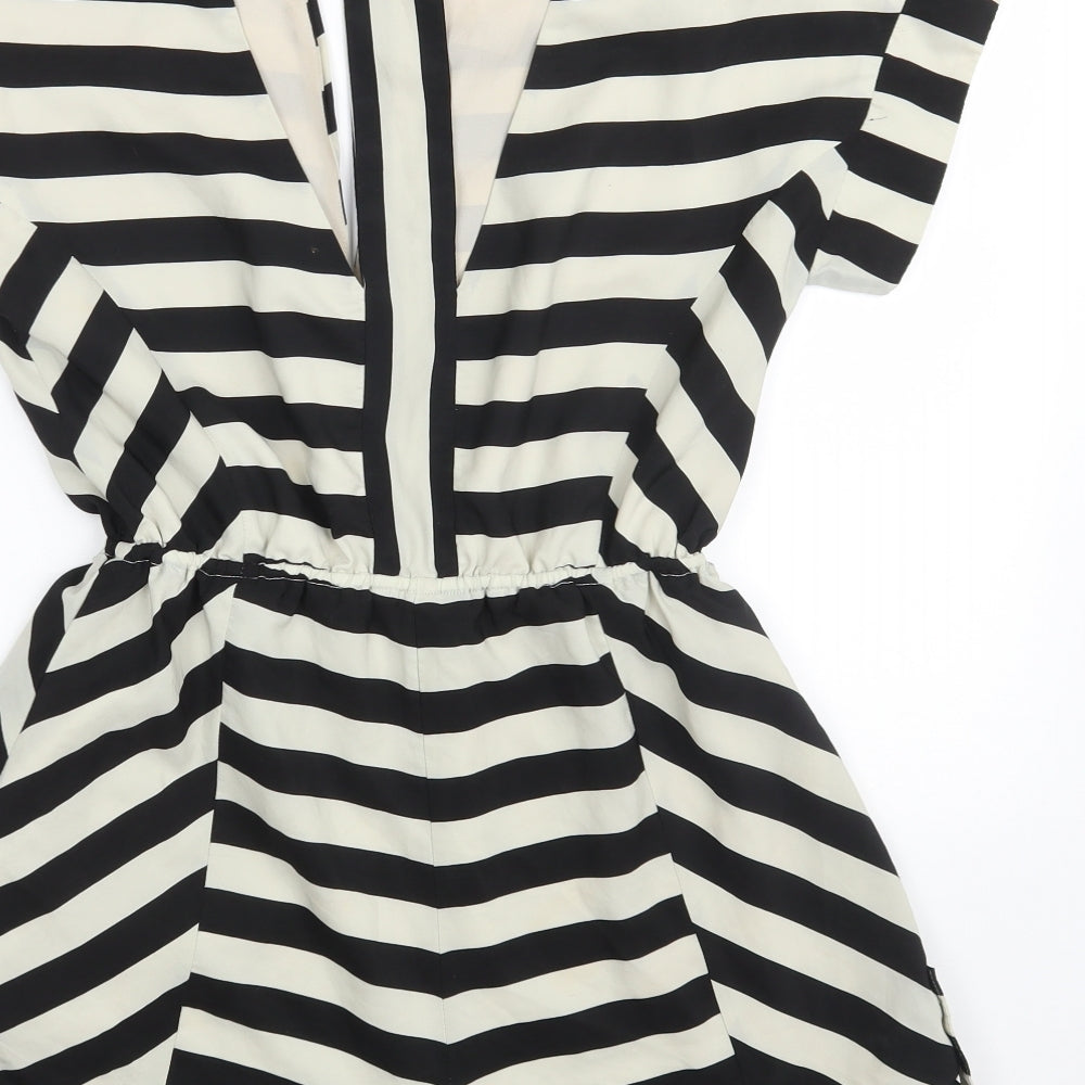 Finders Keepers Womens Black Striped 100% Polyester Playsuit One-Piece Size M