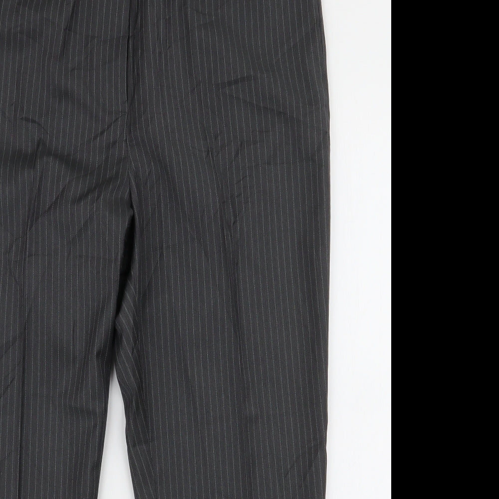 Damart Womens Grey Striped Polyester Trousers  Size 20 L25 in Regular Zip