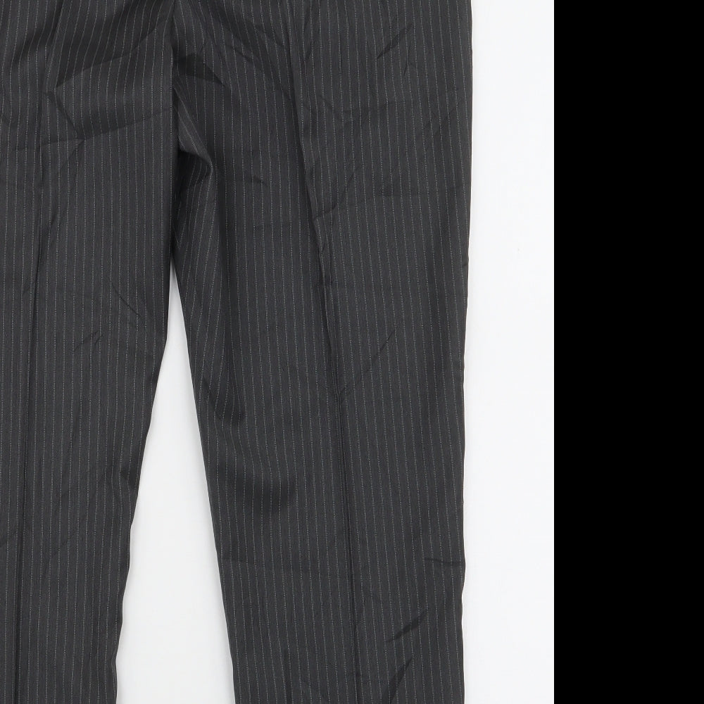 Damart Womens Grey Striped Polyester Trousers  Size 20 L25 in Regular Zip