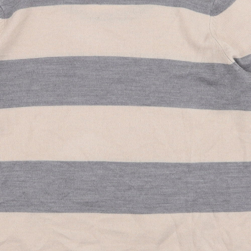 Papaya Womens Multicoloured Round Neck Striped Acrylic Pullover Jumper Size 16