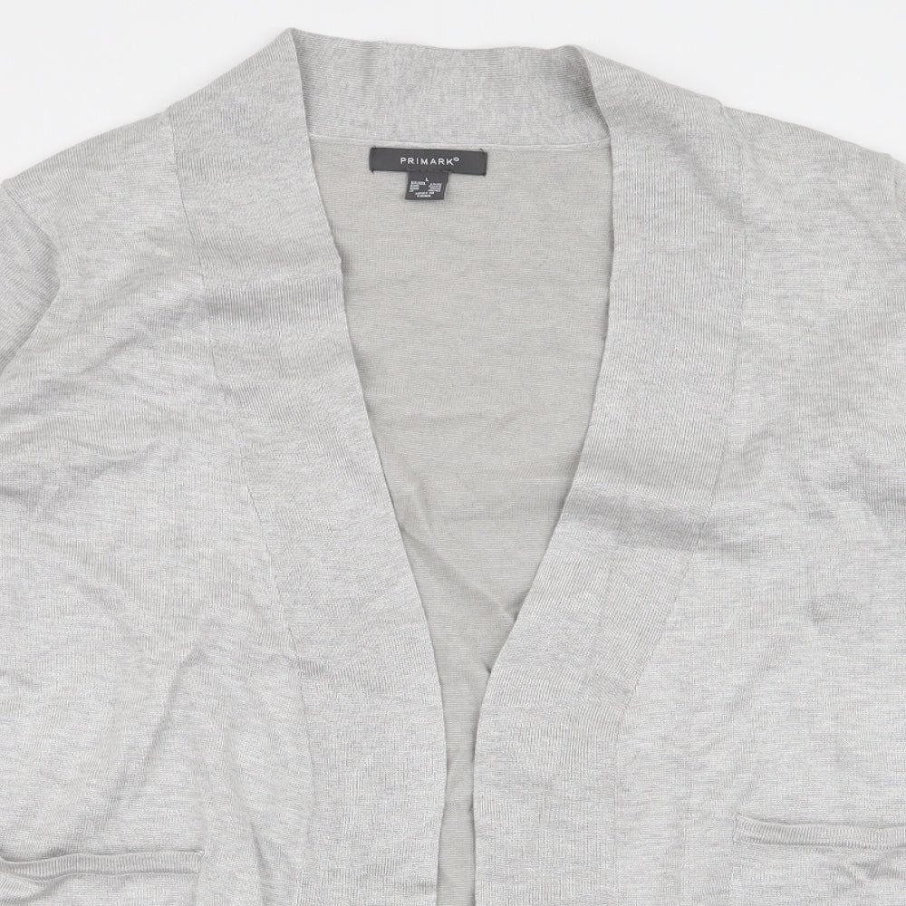 Primark Womens Grey V-Neck  Viscose Cardigan Jumper Size L