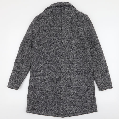 New Look Womens Grey   Overcoat Coat Size 6  Button
