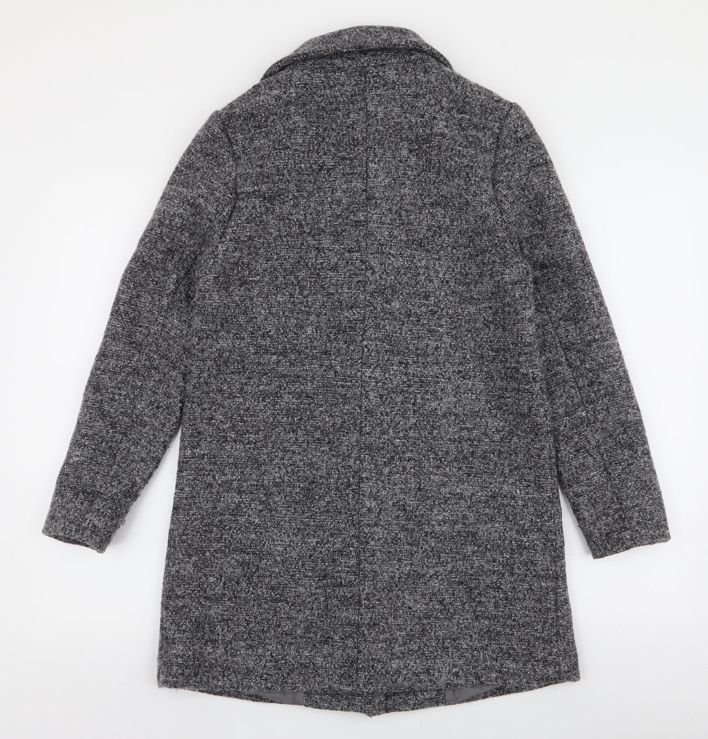 New Look Womens Grey   Overcoat Coat Size 6  Button