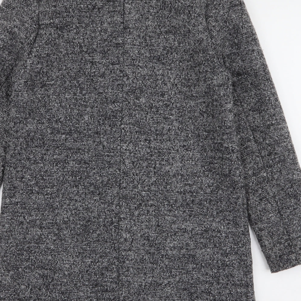 New Look Womens Grey   Overcoat Coat Size 6  Button