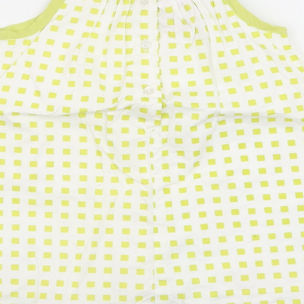 Cutey Couture Girls Green Floral 100% Cotton A-Line  Size 12-18 Months  Round Neck Button