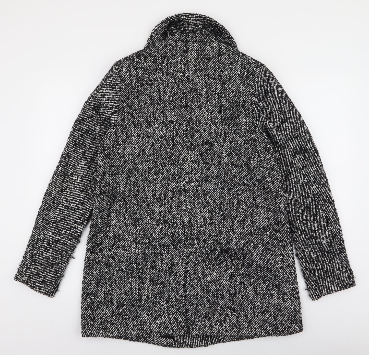 River Island Womens Black   Overcoat Coat Size 10  Zip