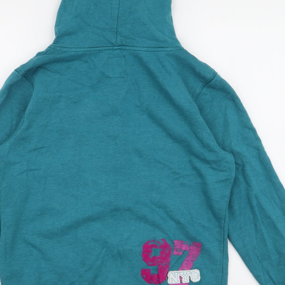 Golddigga Womens Blue  Cotton Full Zip Hoodie Size 12  Zip