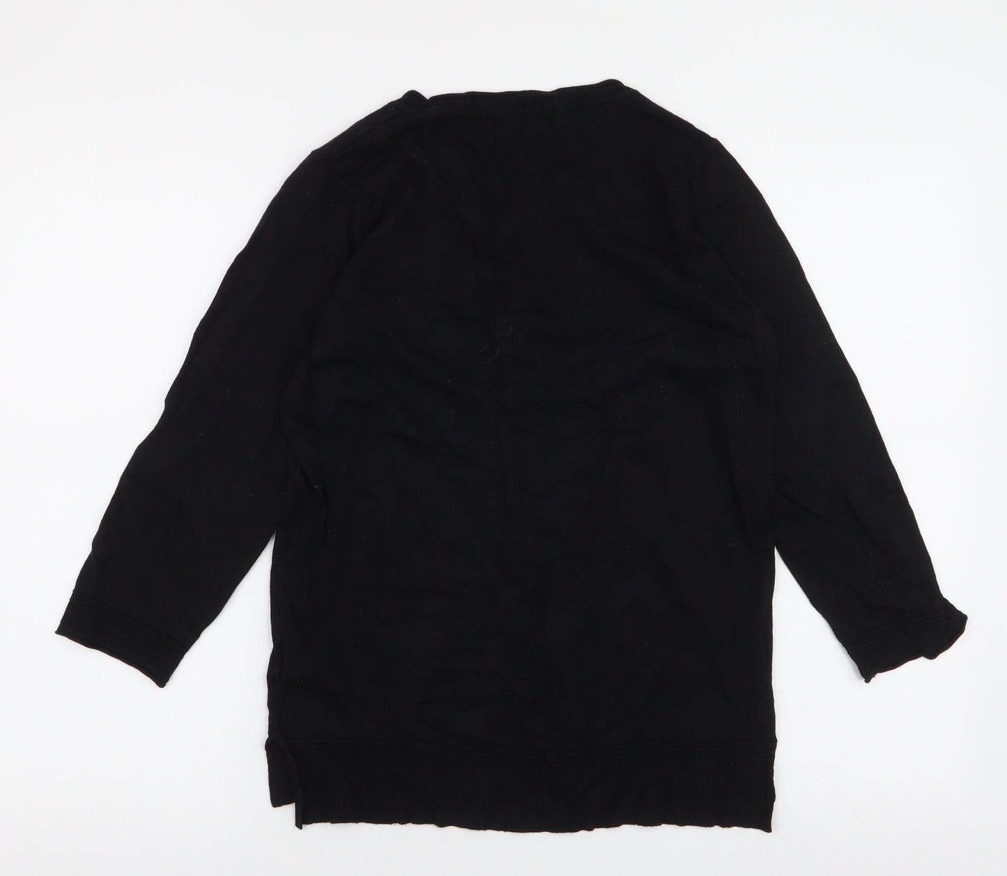 NEXT Womens Black Round Neck  Cotton Pullover Jumper Size 12