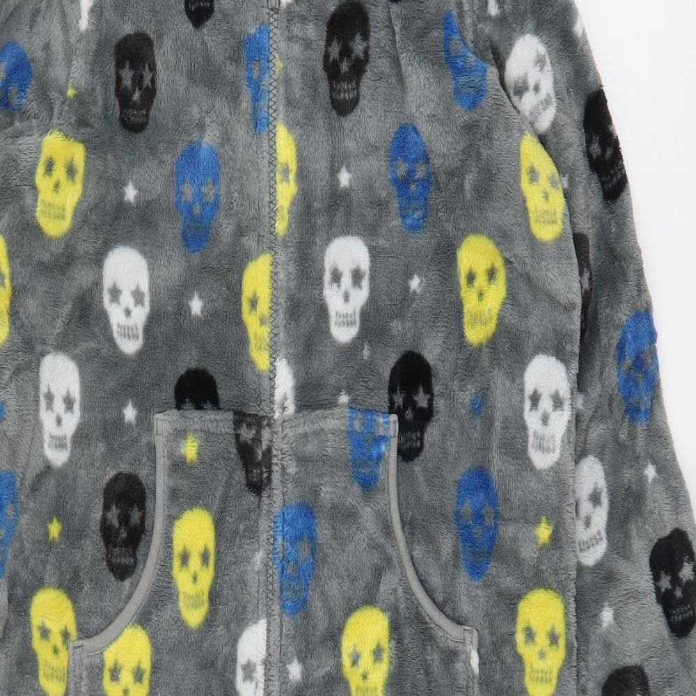 Marks and Spencer Boys Grey  Polyester  One Piece Size 11-12 Years  Zip - Skulls