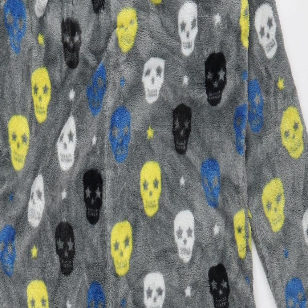 Marks and Spencer Boys Grey  Polyester  One Piece Size 11-12 Years  Zip - Skulls