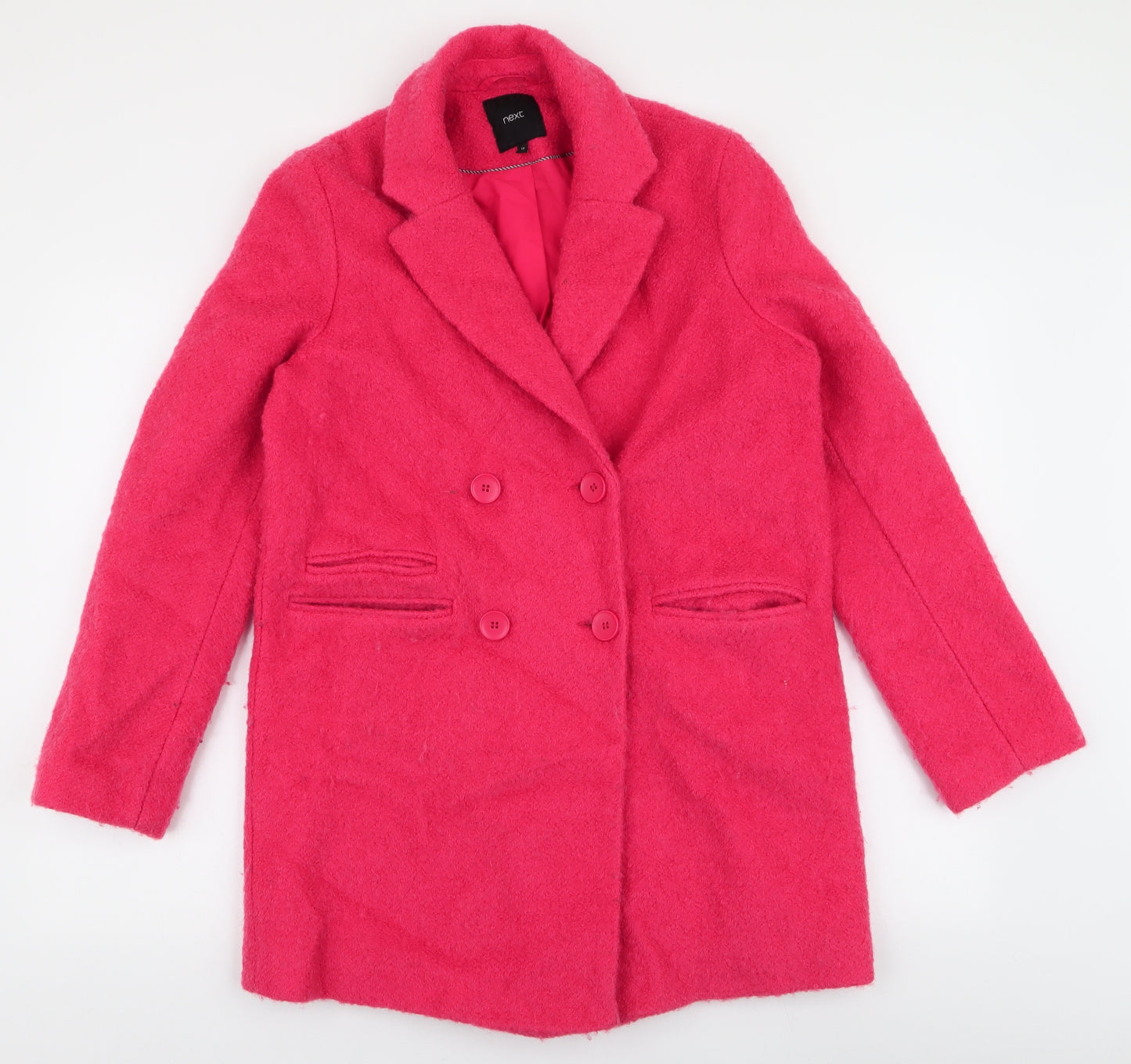 NEXT Womens Pink   Overcoat Coat Size 10  Button