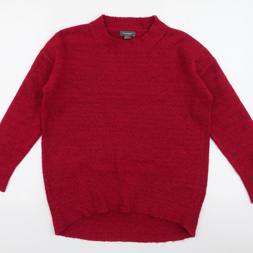 Primark Womens Red High Neck  Polyester Pullover Jumper Size 2XS