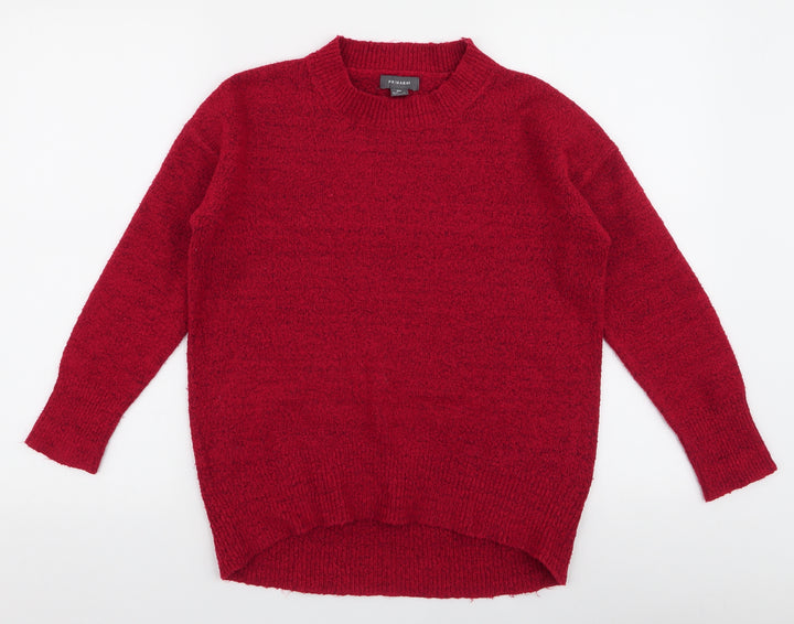 Primark Womens Red High Neck  Polyester Pullover Jumper Size 2XS