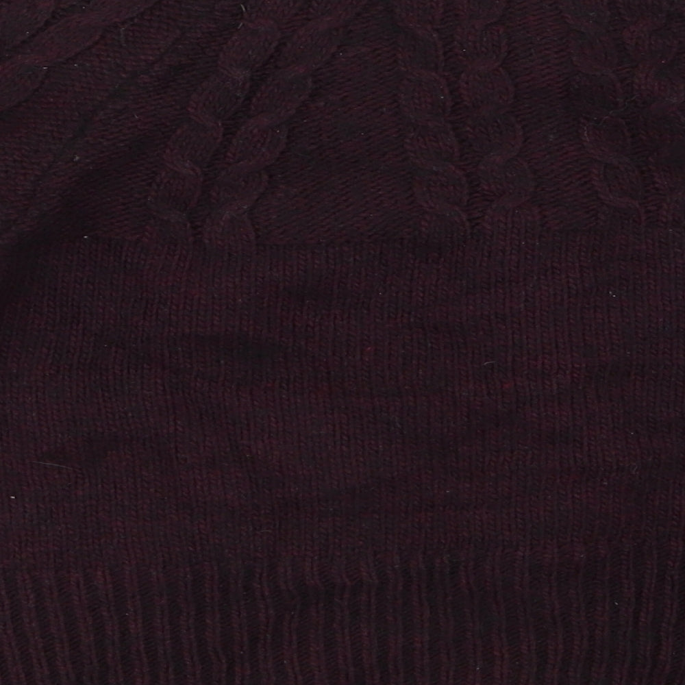 NEXT Womens Red V-Neck  Acrylic Cardigan Jumper Size 16
