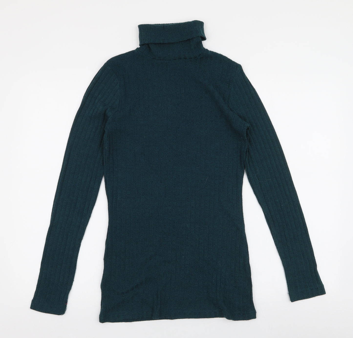 LTS Basics Womens Green Roll Neck  Polyester Pullover Jumper Size XS