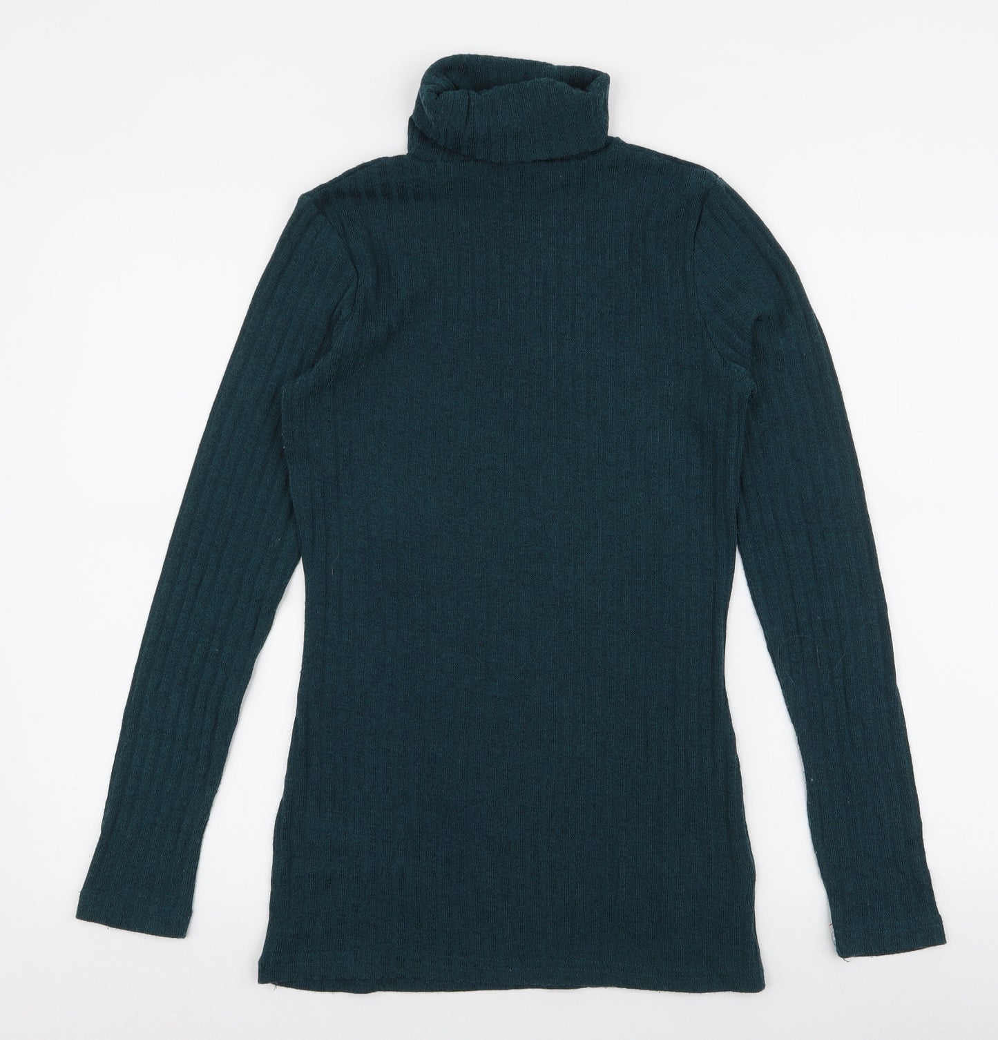 LTS Basics Womens Green Roll Neck  Polyester Pullover Jumper Size XS