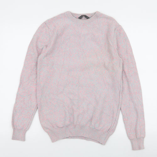 Cedar Wood State Mens Pink Round Neck  Cotton Pullover Jumper Size S