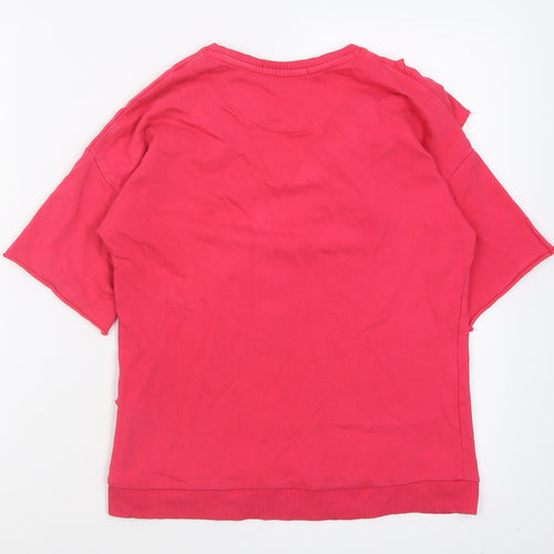 Marks and Spencer Girls Pink  Cotton Pullover Sweatshirt Size 11-12 Years  Pullover