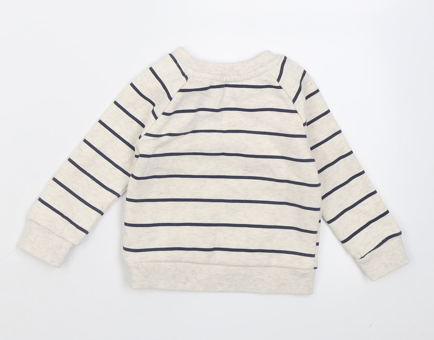 Primark Boys Beige Striped Cotton Pullover Jumper Size 6-9 Months  Button - Mummy Loves Me