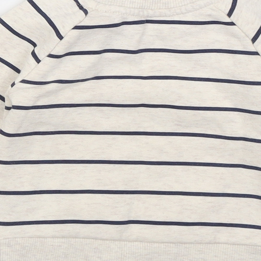 Primark Boys Beige Striped Cotton Pullover Jumper Size 6-9 Months  Button - Mummy Loves Me