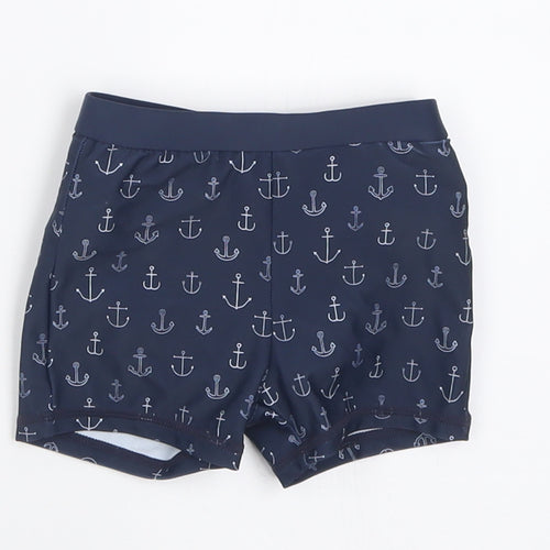 TU Boys Blue Geometric Polyamide Cropped Trousers Size 3-6 Months  Pullover - Swim Short