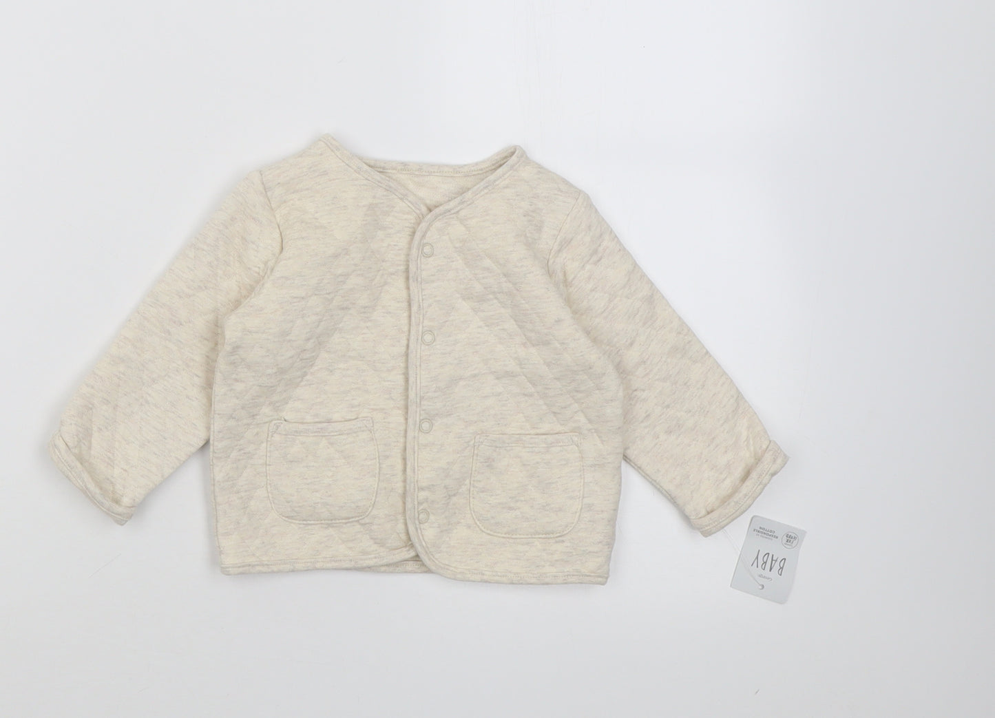 George Girls Ivory  Cotton Cardigan Jumper Size 6-9 Months  Button