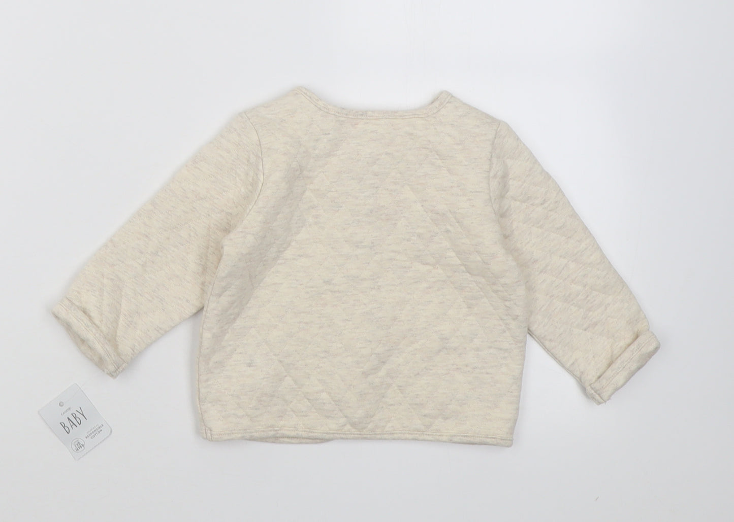George Girls Ivory  Cotton Cardigan Jumper Size 6-9 Months  Button