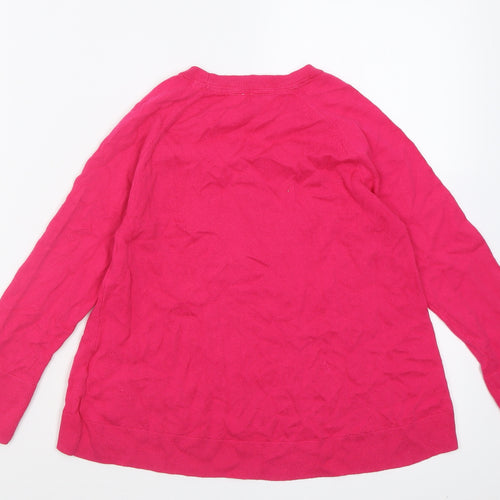 Gap Girls Pink Crew Neck  Cotton Pullover Jumper Size 8-9 Years  Pullover - star