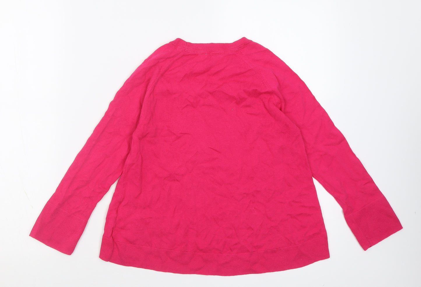 Gap Girls Pink Crew Neck  Cotton Pullover Jumper Size 8-9 Years  Pullover - star