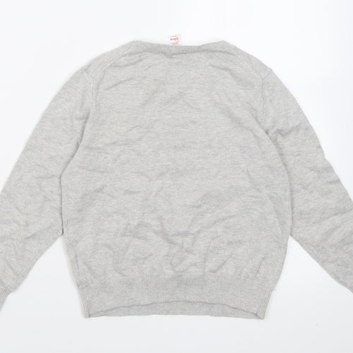 Uniqlo Girls Grey Crew Neck  Cotton Pullover Jumper Size 7-8 Years  Pullover - Minnie Mouse