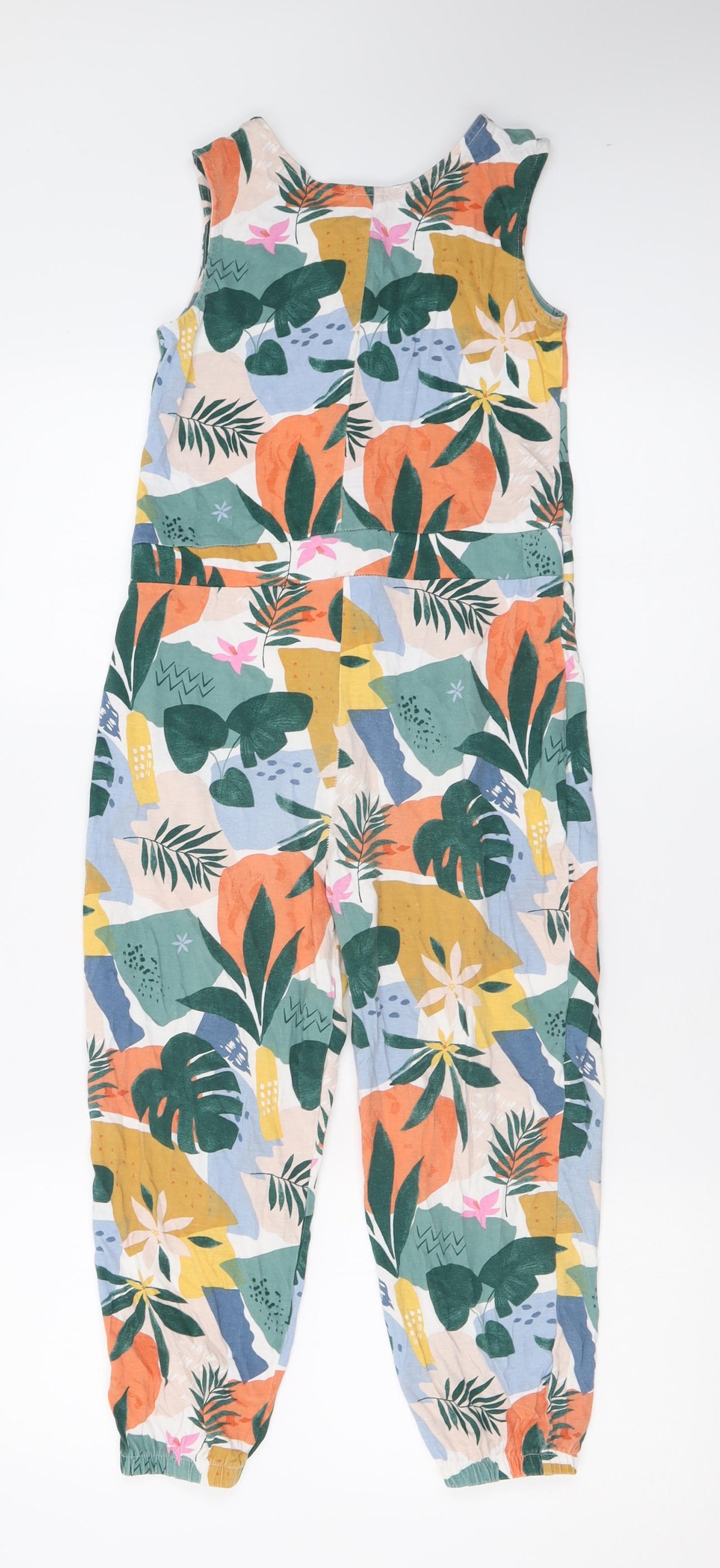 TU Girls Multicoloured Geometric Cotton Jumpsuit One-Piece Size 8 Years  Button