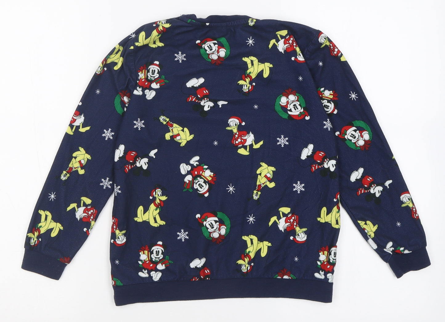 George Boys Blue Geometric Polyester  Pyjama Top Size 8-9 Years  Pullover - Mickey Mouse Christmas