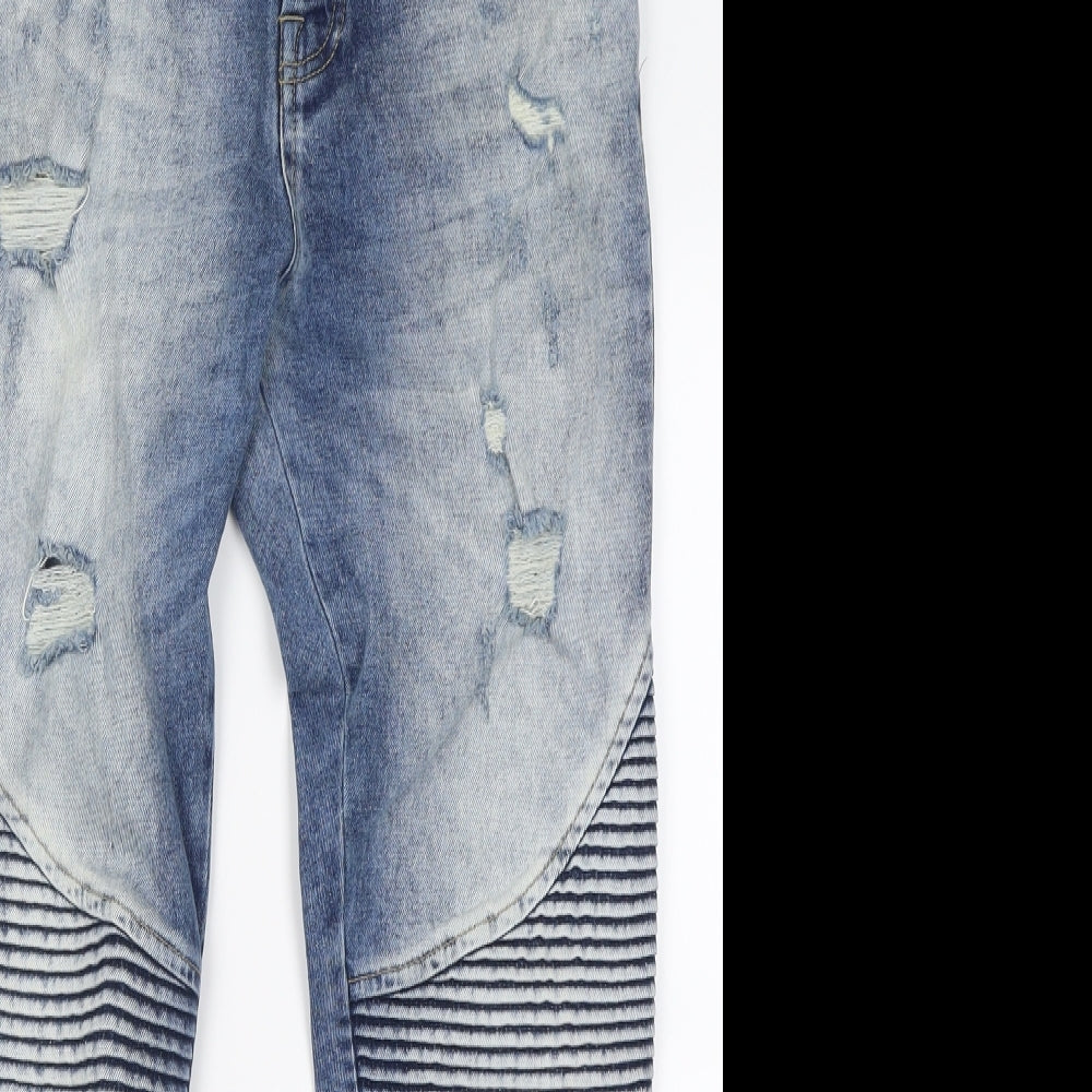 Zara Mens Blue  Cotton Straight Jeans Size 31 L27 in Regular Button
