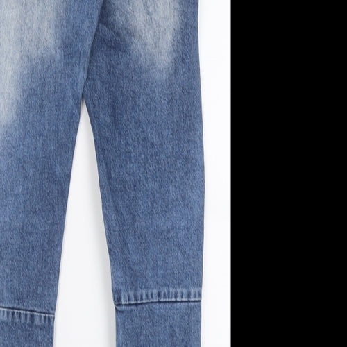 Zara Mens Blue  Cotton Straight Jeans Size 31 L27 in Regular Button