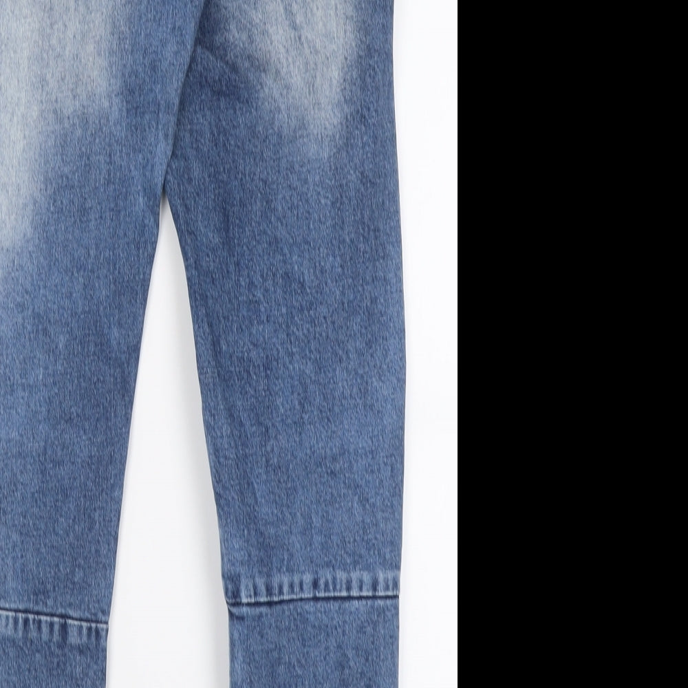 Zara Mens Blue  Cotton Straight Jeans Size 31 L27 in Regular Button