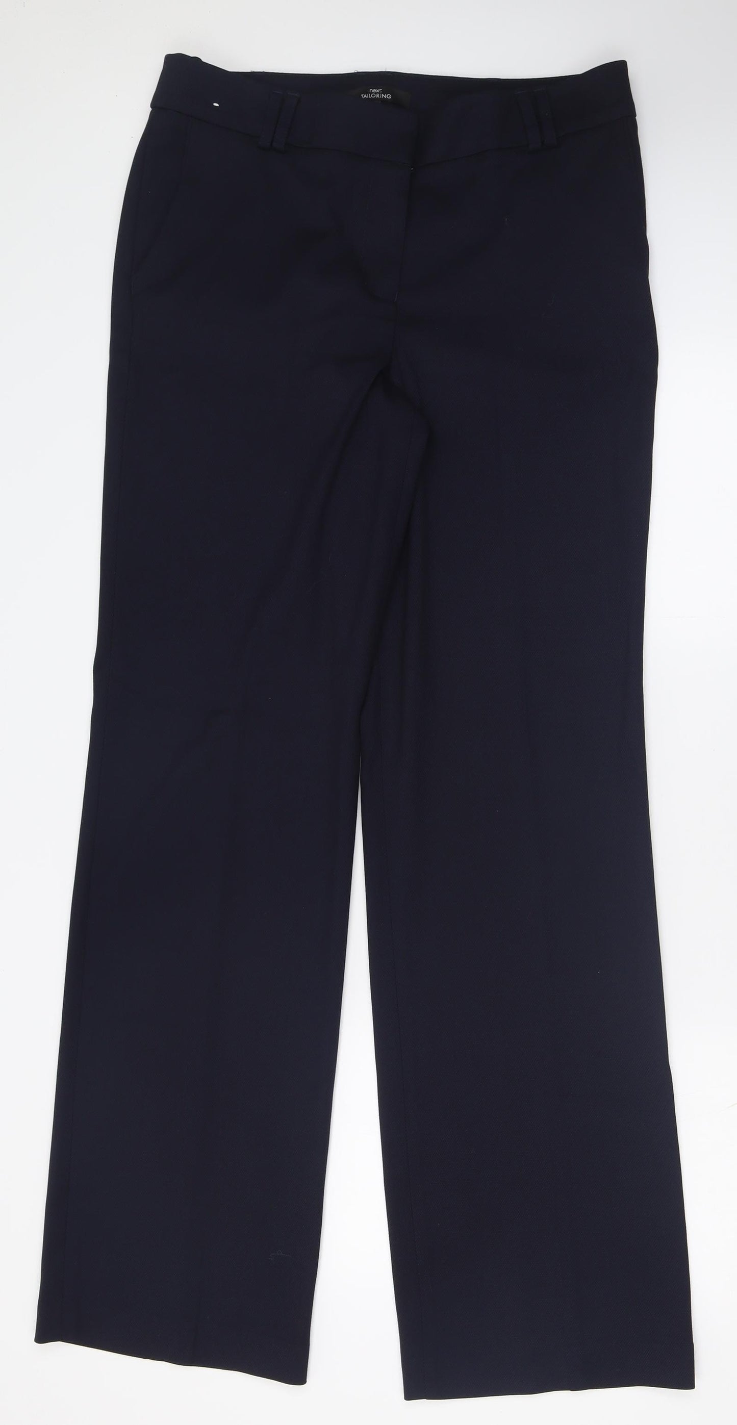 NEXT Womens Blue  Polyacrylate Fibre Trousers  Size 12 L34 in Regular Hook & Eye