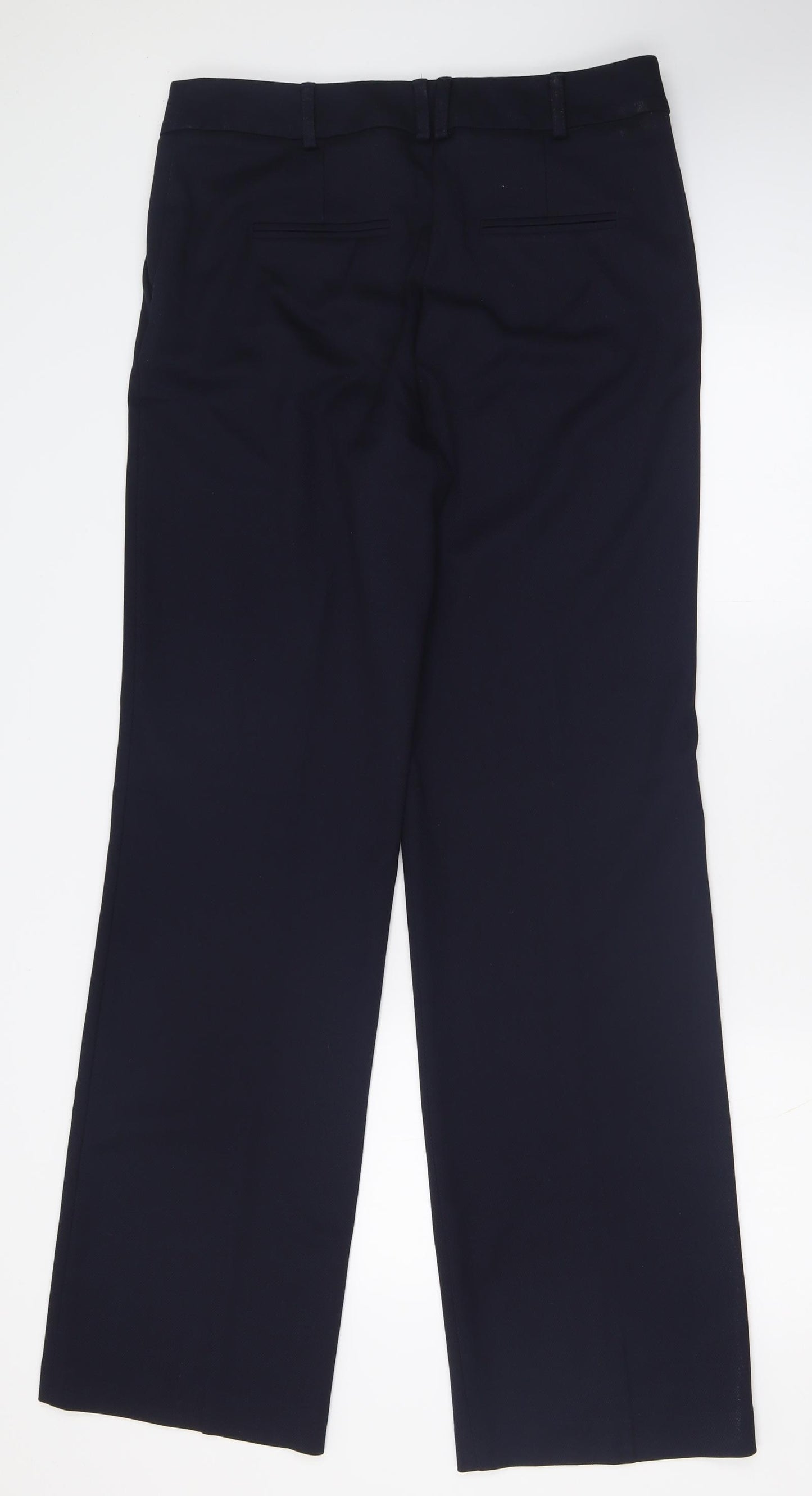 NEXT Womens Blue  Polyacrylate Fibre Trousers  Size 12 L34 in Regular Hook & Eye