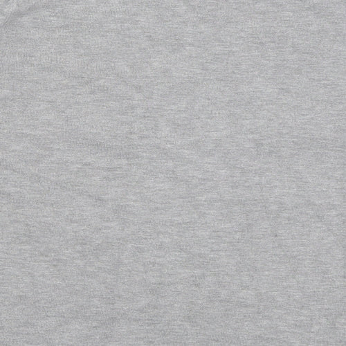 Preworn Womens Grey Crew Neck Striped Viscose Pullover Jumper Size L