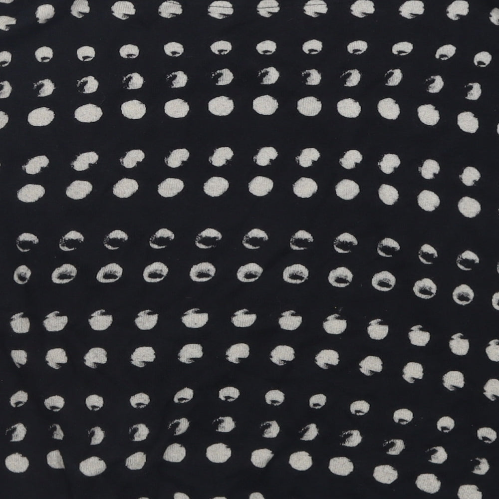 NEXT Womens Black Crew Neck Geometric Cotton Pullover Jumper Size 14