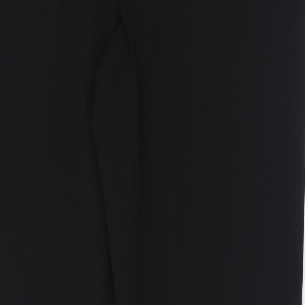 Marks and Spencer Womens Black  Polyester Trousers  Size 12 L31 in Regular Zip